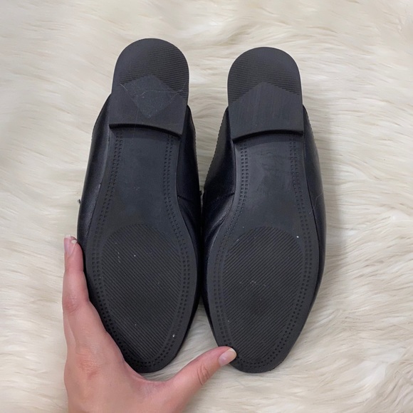 Steve Madden Black Leather Horsebit Loafers Mules - Picture 7 of 9